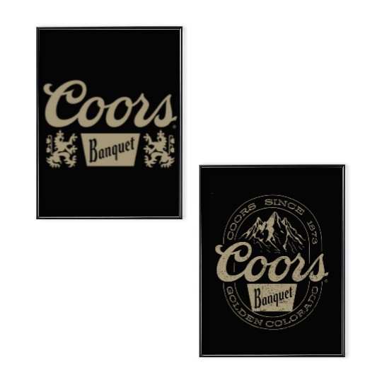CCOORS Banquet Unisex Poster Set - Retro Logo & Mountain Graphics for Men, Women