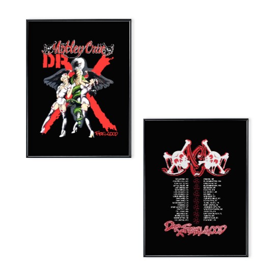 80s Motley Crue Dr. Feelgood Concert Tour Metal Rock Music Poster Set