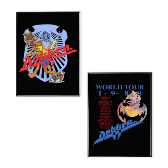1988 Dokken - Monsters of Rock World Tour Poster Set Double Sides For Fans