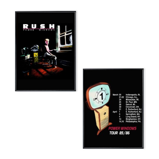 Discover Rush Power Windows Tour 1985 Retro Poster Set Gift