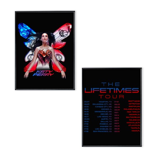 Discover Katy Perry The Lifetimes Tour 2025 Butterfly Poster Set