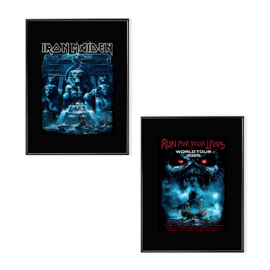 RARE! Iron Maiden Powerslave Mariner 2025 Tour Two Sided Unisex Poster Set All Size