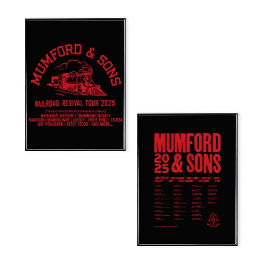 Comfort Colors Mumford & Sons Tour 2025 Unisex Poster Set, Folk Rock Band Poster Set, Concert Merch Poster Set