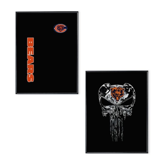 Men's Chicago Bears Hooded Leather Jacket, Gift For Father Poster Set