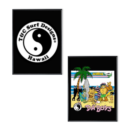 Retro 80s T&C Town and Country Surf Designs Double Sided Poster Set – Classic Hawaii Skate