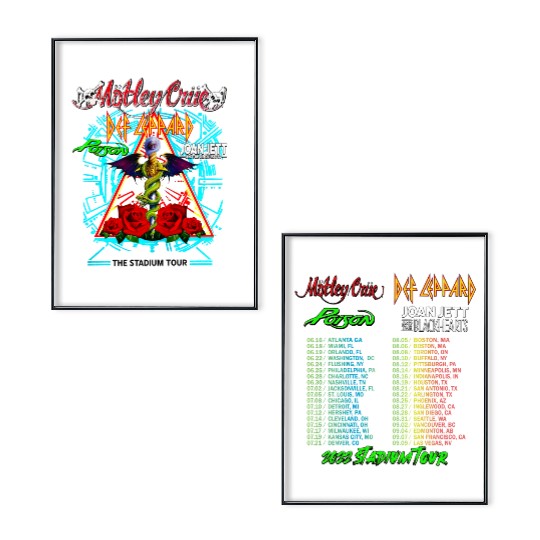 The Stadium Tour Motley Crue Def Leppard Poison Joan Jett & The Blackhearts Poster Set