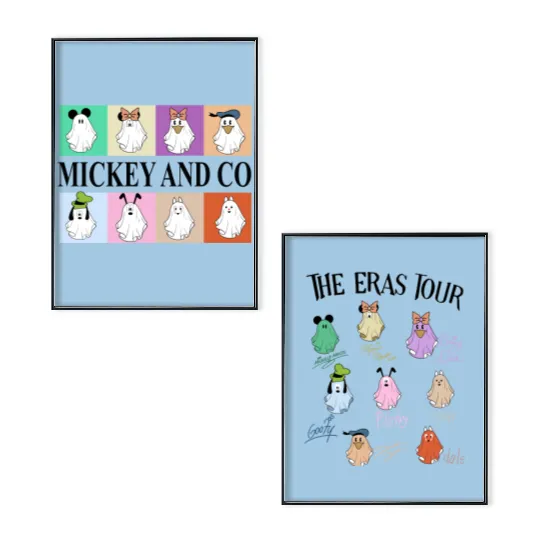 Disney Eras Tour Ghost Poster Set, Disney Halloween Poster Set, Mickey Boo Eras Poster Set, Mickey And Friends Eras Tour Poster Set, Mickey & Co Poster Set
