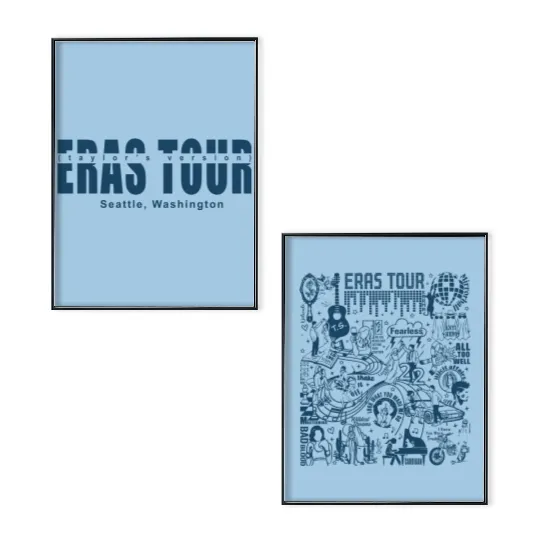 Seattle Washington Eras Tour Taylors Version Poster Set, Eras Tour Merch