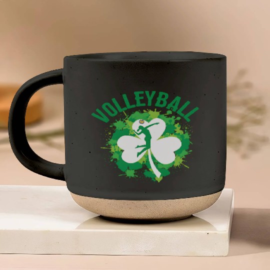Volleyball Shamrock Irish Sports St Pattys Day Pottery Mugs