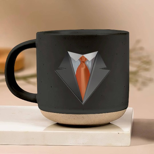 Tuxedo Tie Designs Tie orange Pottery Mugs