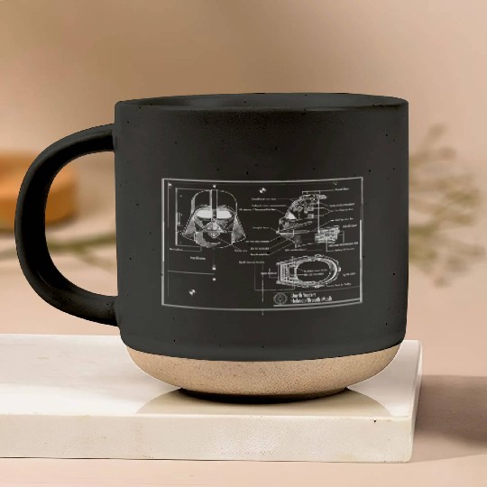 darth vader star wars blueprint Pottery Mugs