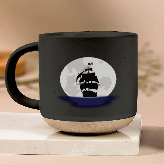 Pirate Ship Pottery Mugs