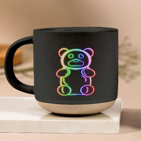 Neon Rainbow Gummy Bear Pottery Mugs