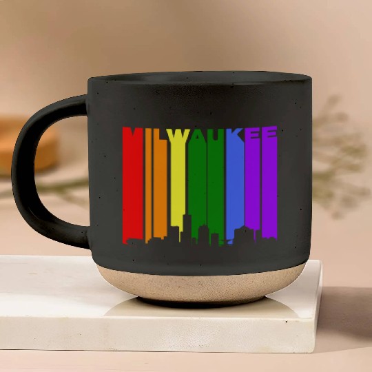 Milwaukee Wisconsin Rainbow LGBT Gay Pride Pottery Mugs