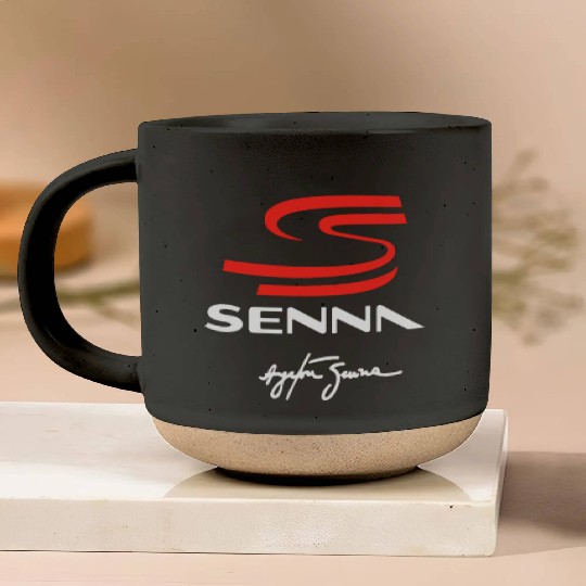 ayrton senna logo Pottery Mugs