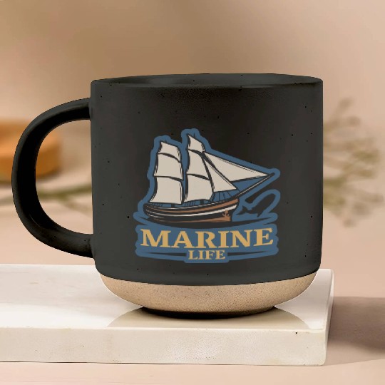 marine life logo Pottery Mugs