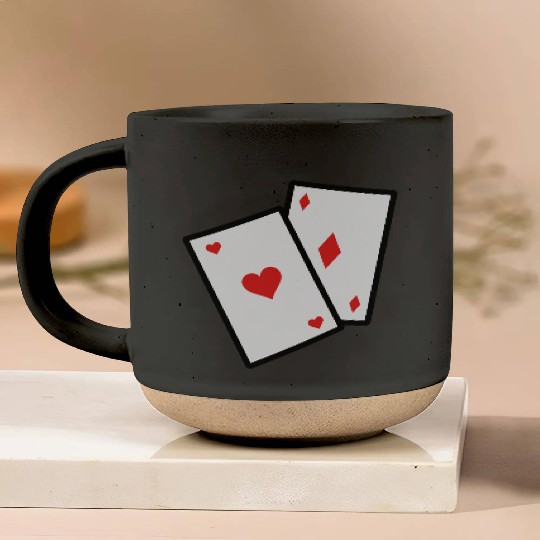 Gambling Poker Cards Pottery Mugs