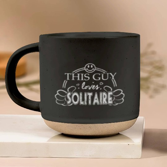 Guy Loves Solitaire Pottery Mugs