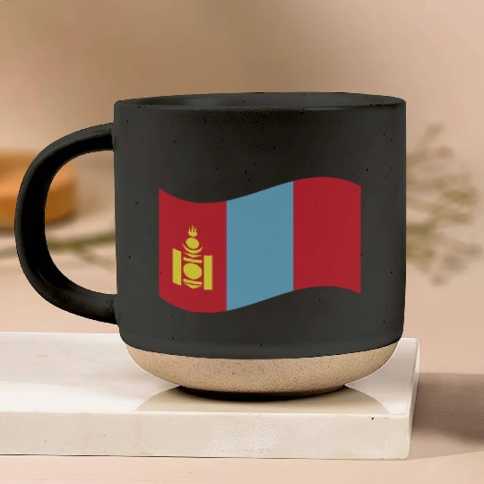 flag mongolia Pottery Mugs