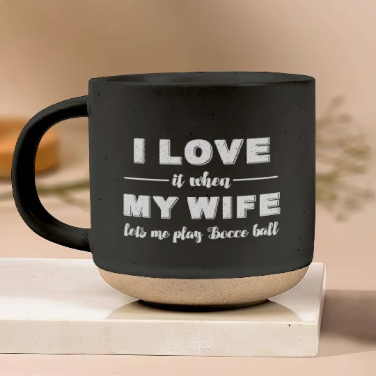 Bocce ball - I love it when my wife lets me play B Pottery Mugs