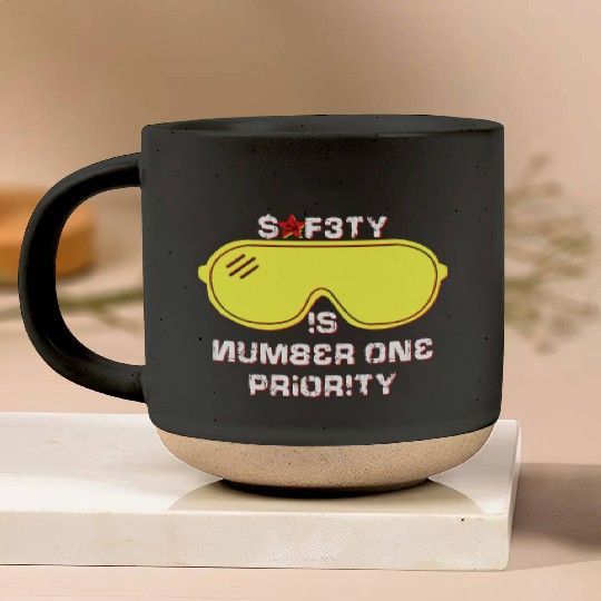 Safety Is Number One Priority - Crazy Russian Hacker Safetyglasses Pottery Mugs