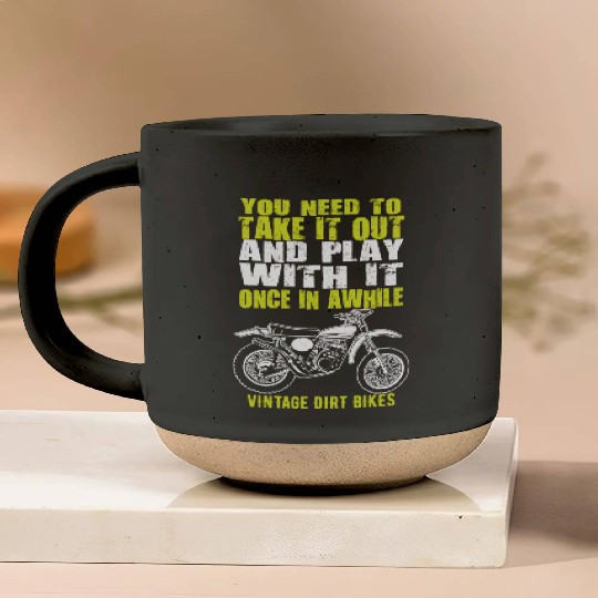 Dirt Bike Play Vintage Pottery Mugs
