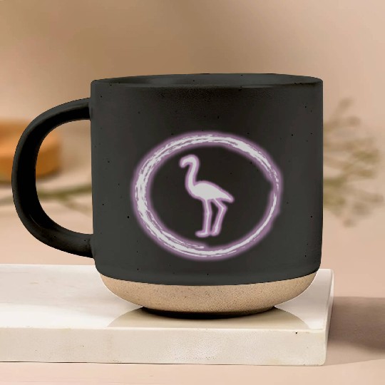 Glow Circle Flamingo Bright Neon Glowing Effect Pottery Mugs
