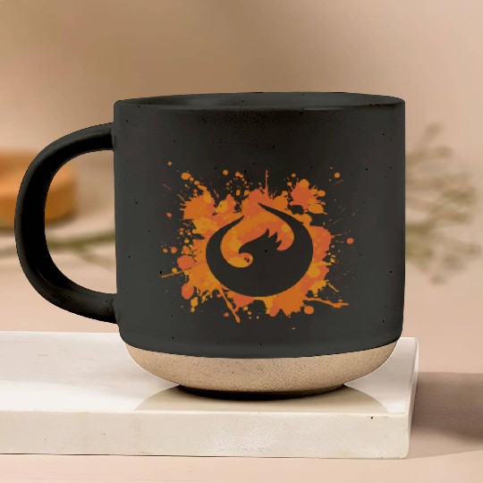 UI5 Phoenix Splash Orange Pottery Mugs