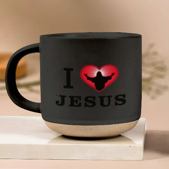 I Love Jesus Pottery Mugs
