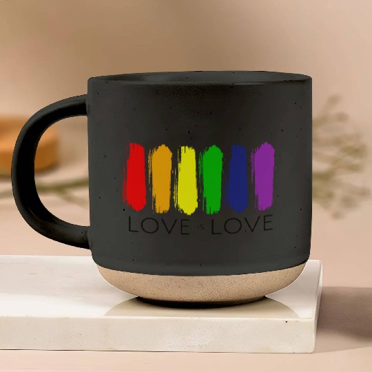 Love is Love Painting Rainbow LGBT Gay Pride Pottery Mugs