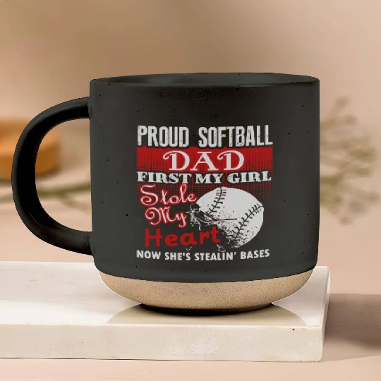 Softball - softball dad s - proud softball dad Pottery Mugs