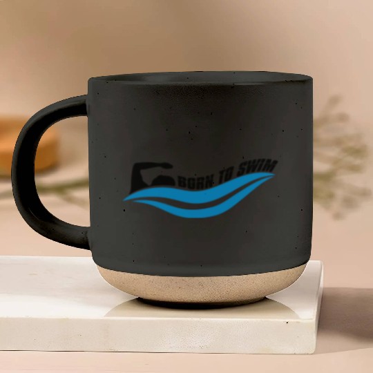 swimming born to swim born to swim logo swimmer cl Pottery Mugs
