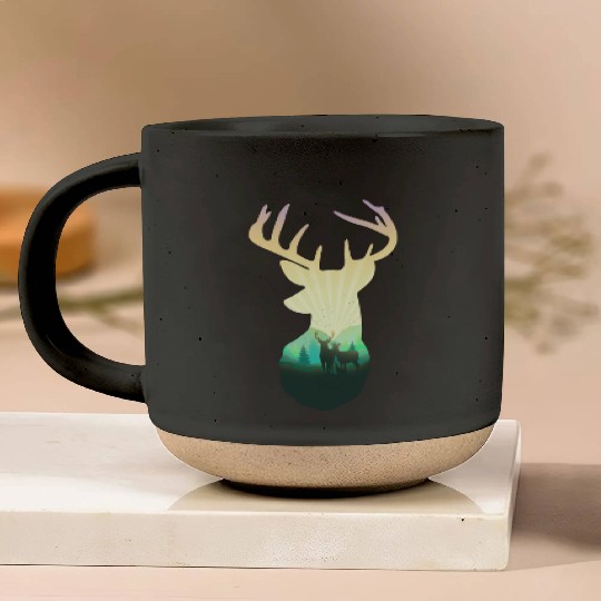 Deer Family In The Forest Unisex Cool Pottery Mugs