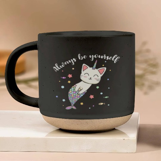 Cat Mermaid Unicorn Always Be Yourself Pottery Mugs