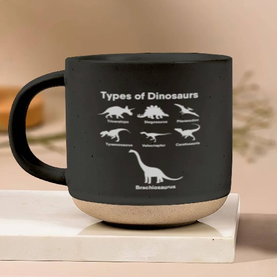 Types of Dinosaurs T-Rex Veloceraptor, Triceratops Pottery Mugs