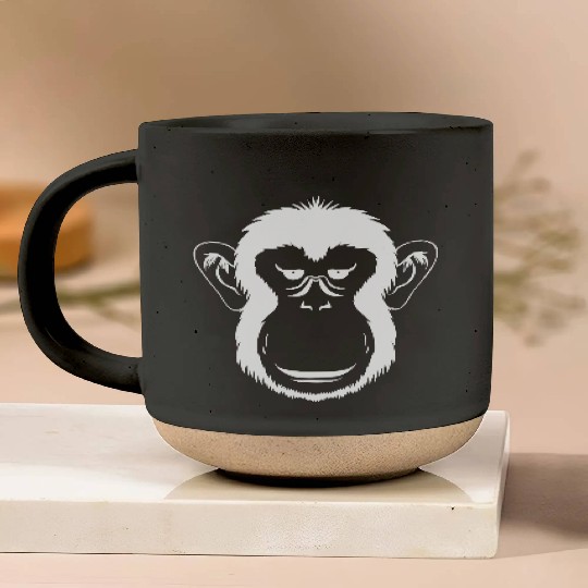 Bored Monkey Face Pottery Mugs