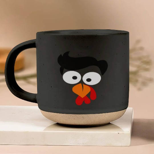 Turkey Face Thanksgiving Pottery Mugs