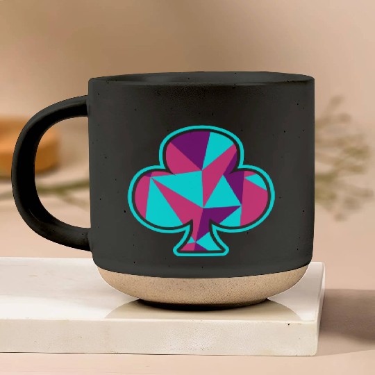 Playing card clover gift game player poker neon Pottery Mugs