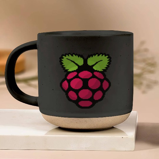 Raspberry Pi Pixel Logo Pottery Mugs