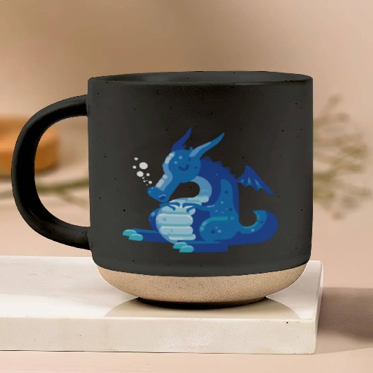 Dragon Wyvern Frost Ice Crystal Winter Fat Gift Pottery Mugs