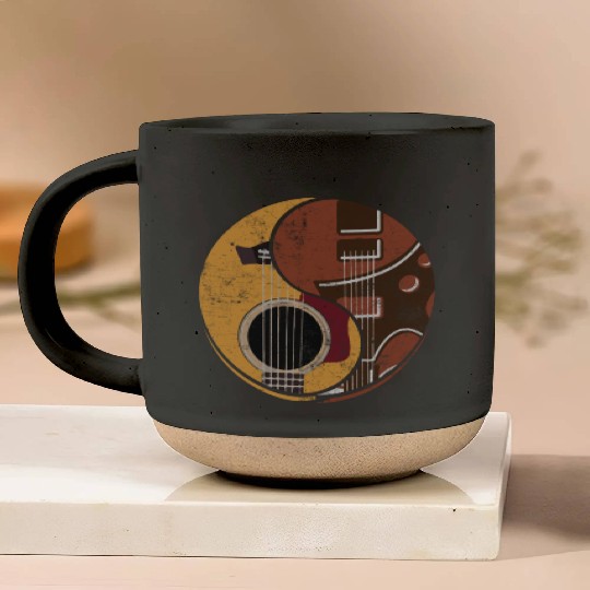Guitar Ying Yang Music Guitar Player Gift Pottery Mugs