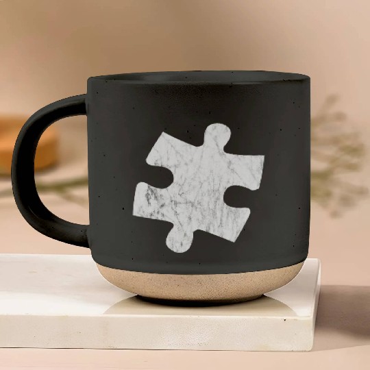 White puzzle piece Pottery Mugs