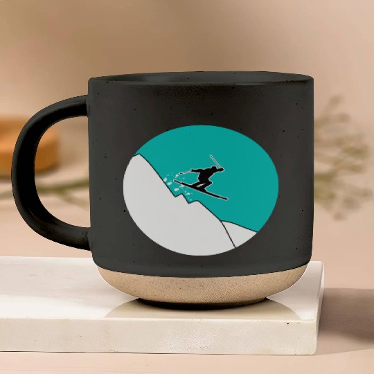 Skiing mountains - gift Pottery Mugs