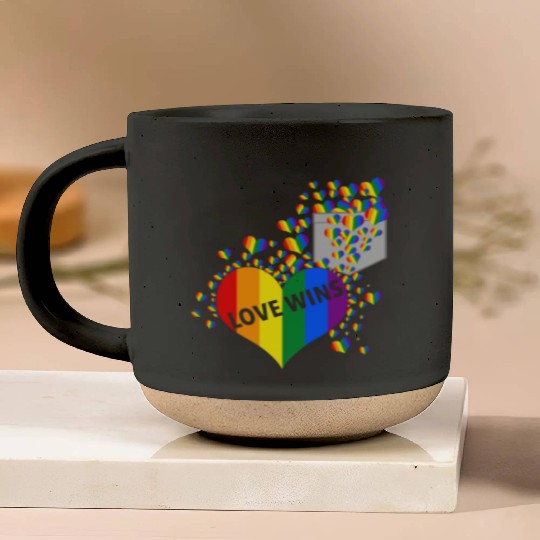 Love Wins Pride LGBTQ Community Pride Month Pottery Mugs