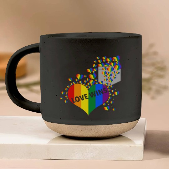 Love Wins Pride LGBTQ Community Pride Month Pottery Mugs