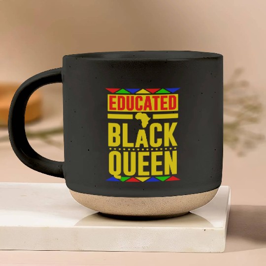 Educated Black Queen Pottery Mugs