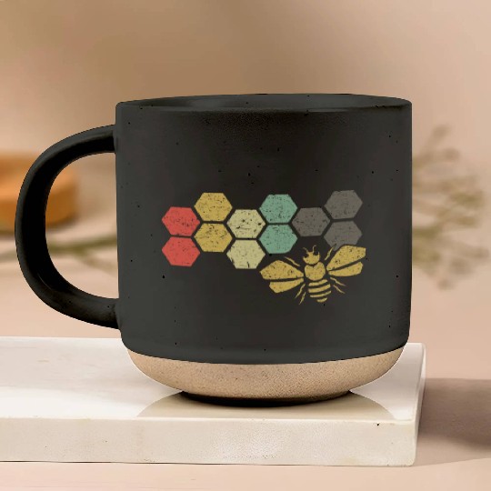 Retro Bee Honeycomb Vintage Beekeeper Gift Pottery Mugs