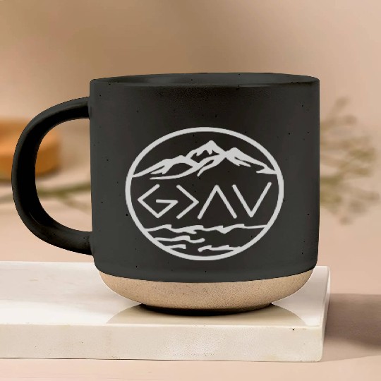 god is greater than highs and lows viking Pottery Mugs