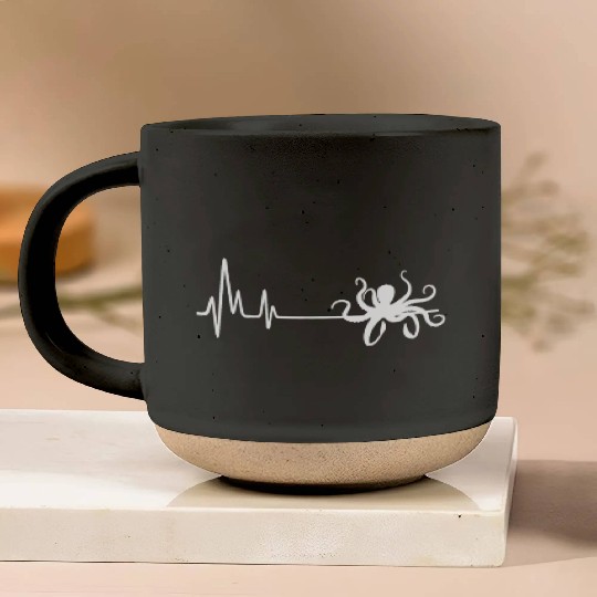 My Heart Beats For Octopus Heartbeat Pottery Mugs
