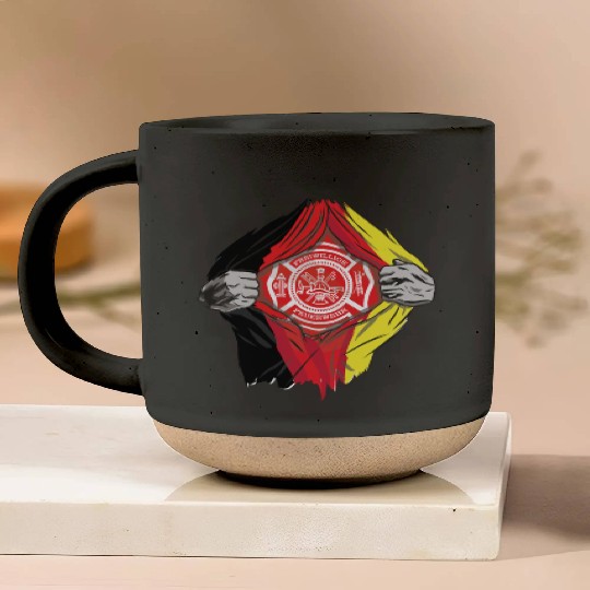 German Volunteer Fire Brigade Firefighter Pottery Mugs